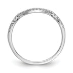 14k White Gold 1/8 carat Lab Grown Diamond VS/SI+ G+ Complete Round Contoured Wedding Band