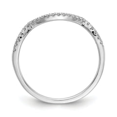 14k White Gold 1/8 carat Lab Grown Diamond VS/SI+ G+ Complete Round Contoured Wedding Band