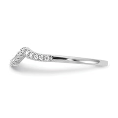 14k White Gold 1/8 carat Lab Grown Diamond VS/SI+ G+ Complete Round Contoured Wedding Band