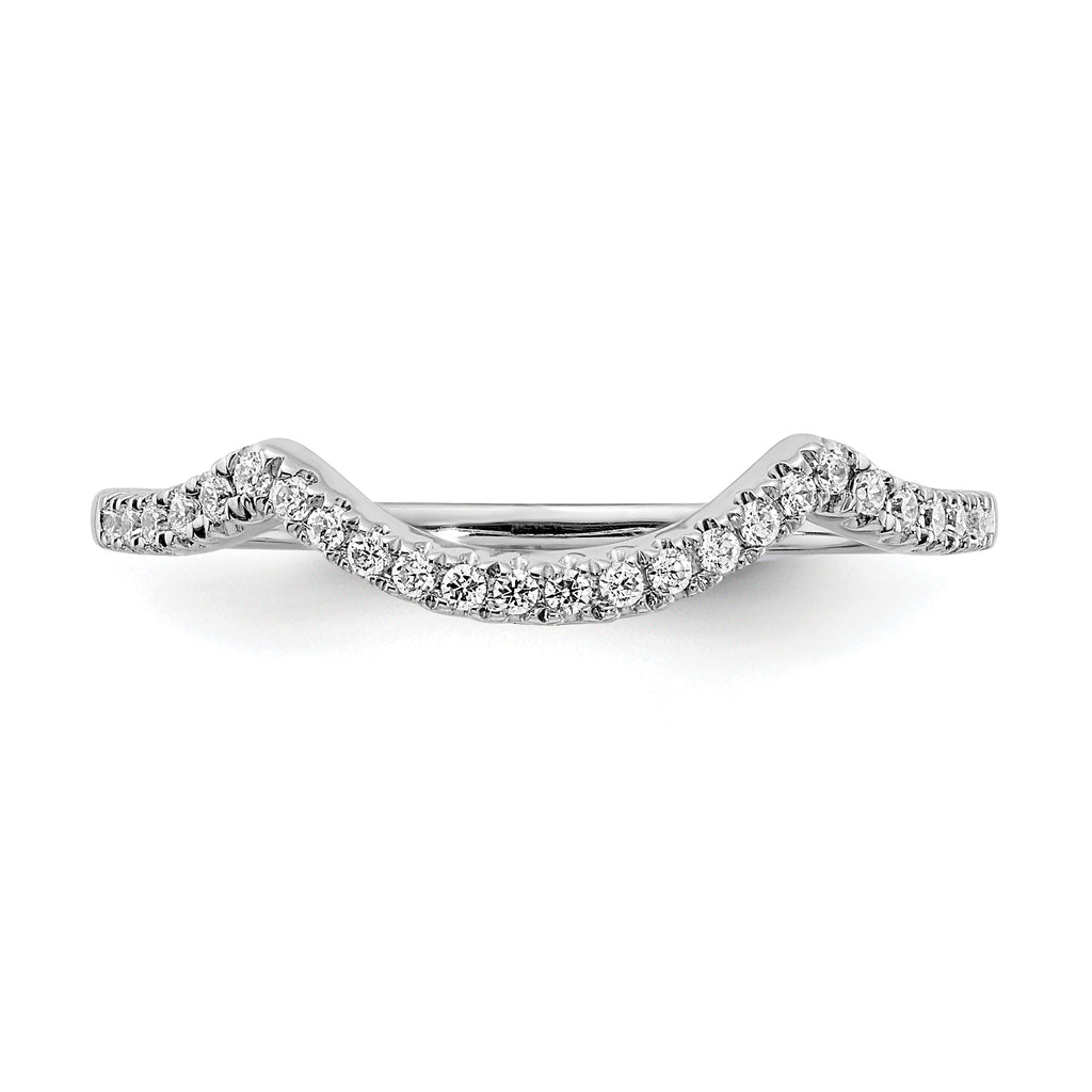 14k White Gold 1/8 carat Lab Grown Diamond VS/SI+ G+ Complete Round Contoured Wedding Band