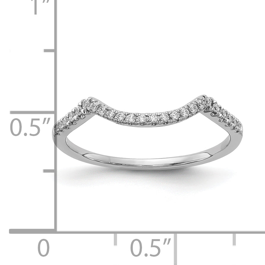 14k White Gold 1/8 carat Lab Grown Diamond VS/SI+ G+ Complete Round Contoured Wedding Band