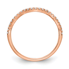14K Rose Gold Lab Grown VS/SI+ G+ Dia Contoured Wedding Band