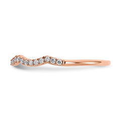 14K Rose Gold Lab Grown VS/SI+ G+ Dia Contoured Wedding Band