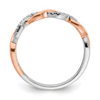 14k Two-tone Rose and White Gold 1/8 carat Lab Grown Diamond VS/SI+ G+ Complete Wedding Band