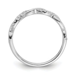 10k White Gold 1/8 carat Lab Grown Diamond VS/SI+ G+ Complete Twist Wedding Band