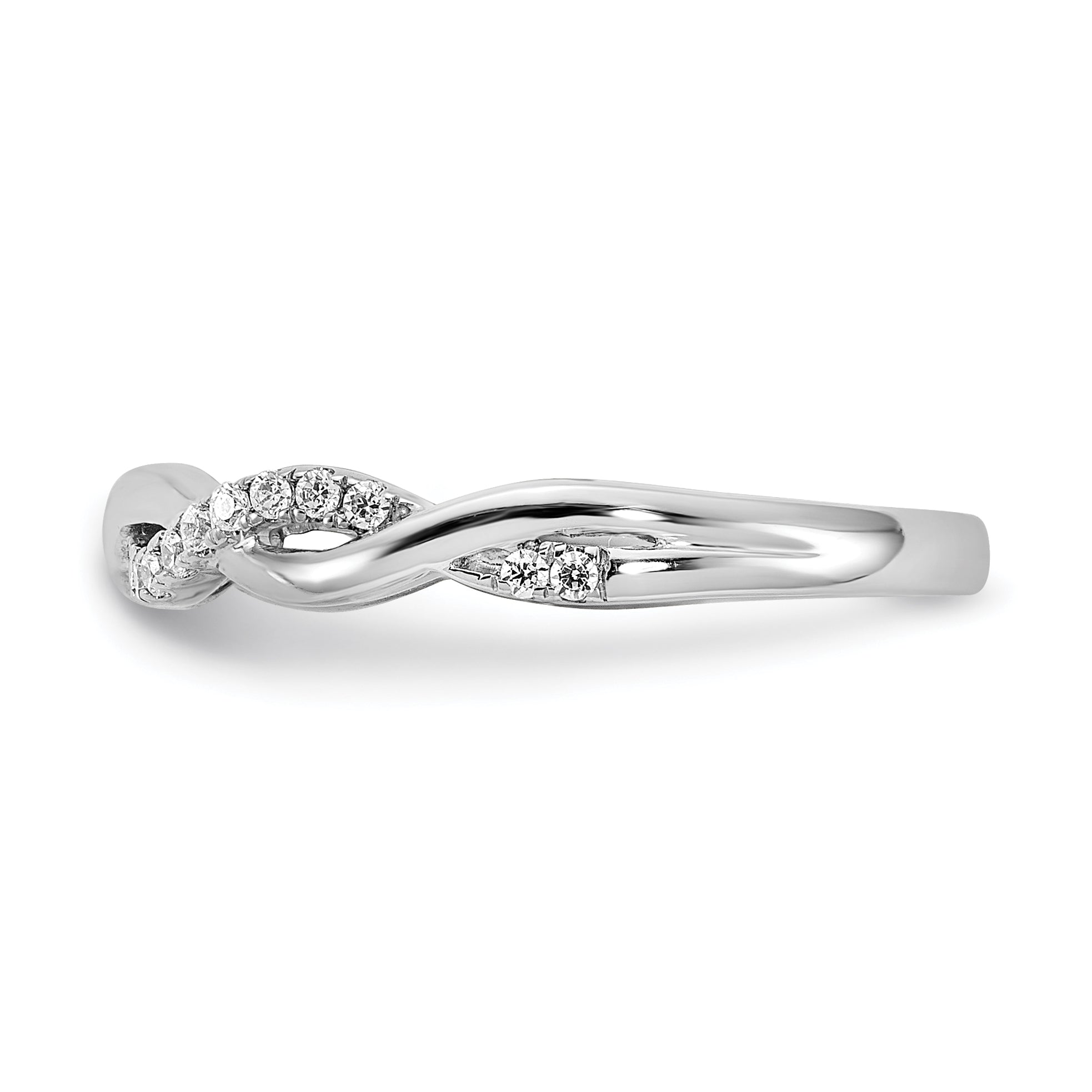 10k White Gold 1/8 carat Lab Grown Diamond VS/SI+ G+ Complete Twist Wedding Band