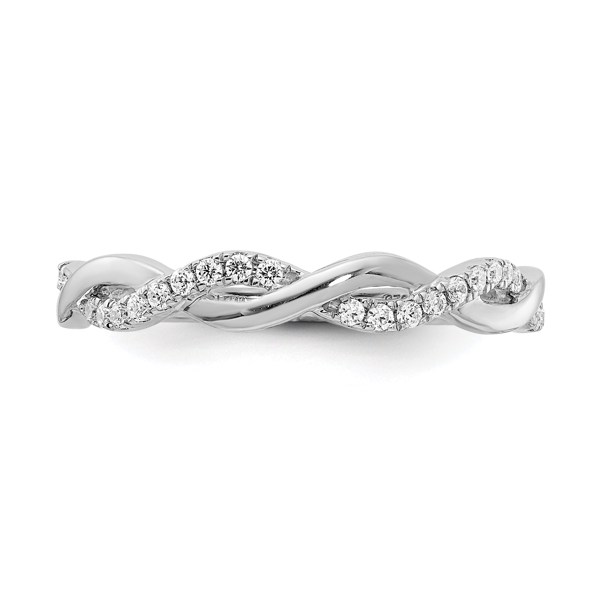 10k White Gold 1/8 carat Lab Grown Diamond VS/SI+ G+ Complete Twist Wedding Band
