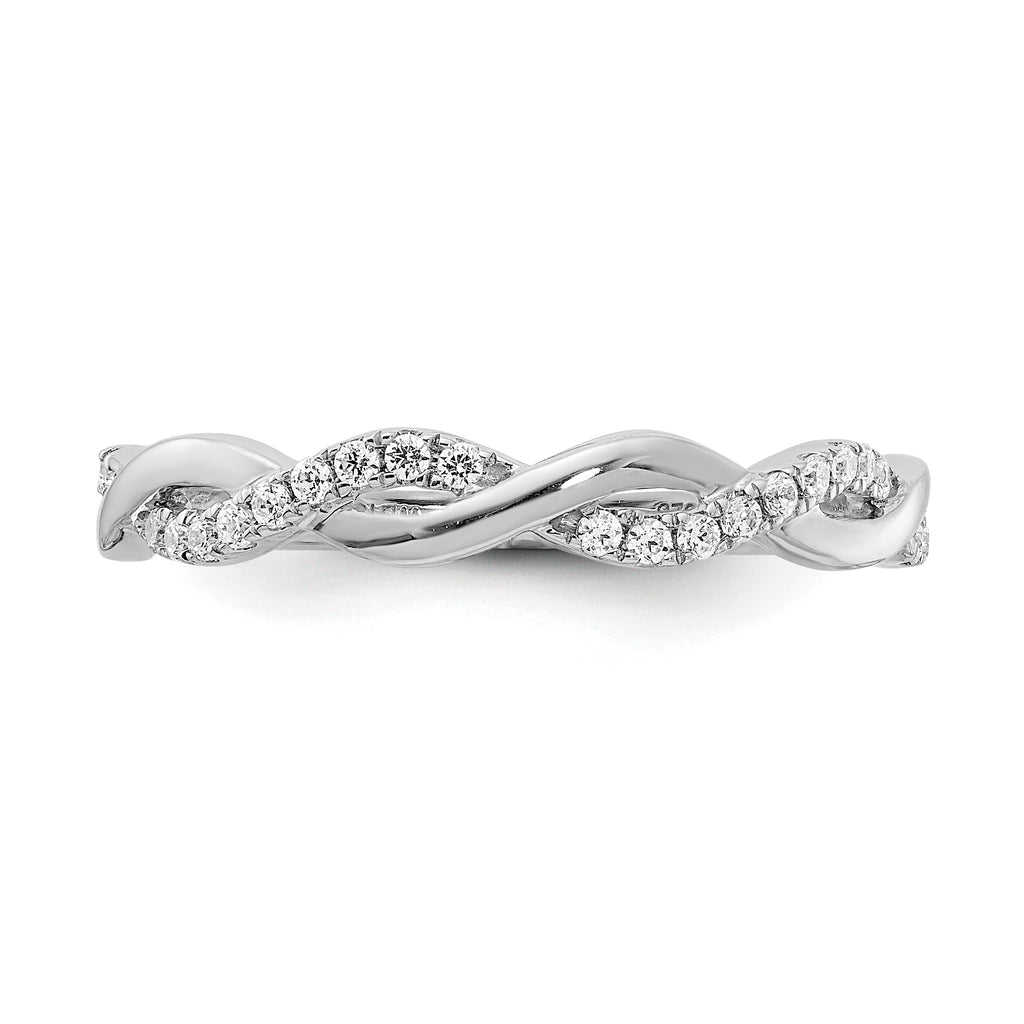 10k White Gold 1/8 carat Lab Grown Diamond VS/SI+ G+ Complete Twist Wedding Band