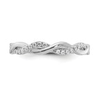 10k White Gold 1/8 carat Lab Grown Diamond VS/SI+ G+ Complete Twist Wedding Band