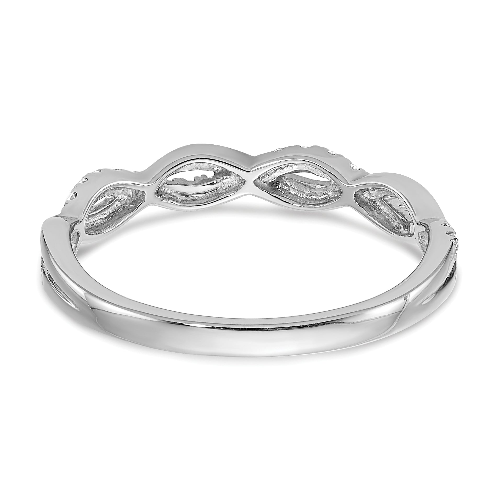 10k White Gold 1/8 carat Lab Grown Diamond VS/SI+ G+ Complete Twist Wedding Band