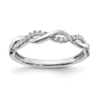 10k White Gold 1/8 carat Lab Grown Diamond VS/SI+ G+ Complete Twist Wedding Band