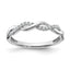 10k White Gold 1/8 carat Lab Grown Diamond VS/SI+ G+ Complete Twist Wedding Band