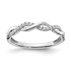 10k White Gold 1/8 carat Lab Grown Diamond VS/SI+ G+ Complete Twist Wedding Band