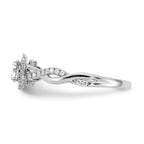10k White Gold 5/8 carat Lab Grown Diamond VS/SI+ G+ Complete Round Halo Engagement Ring