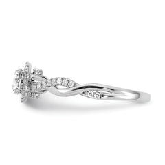 10k White Gold 5/8 carat Lab Grown Diamond VS/SI+ G+ Complete Round Halo Engagement Ring