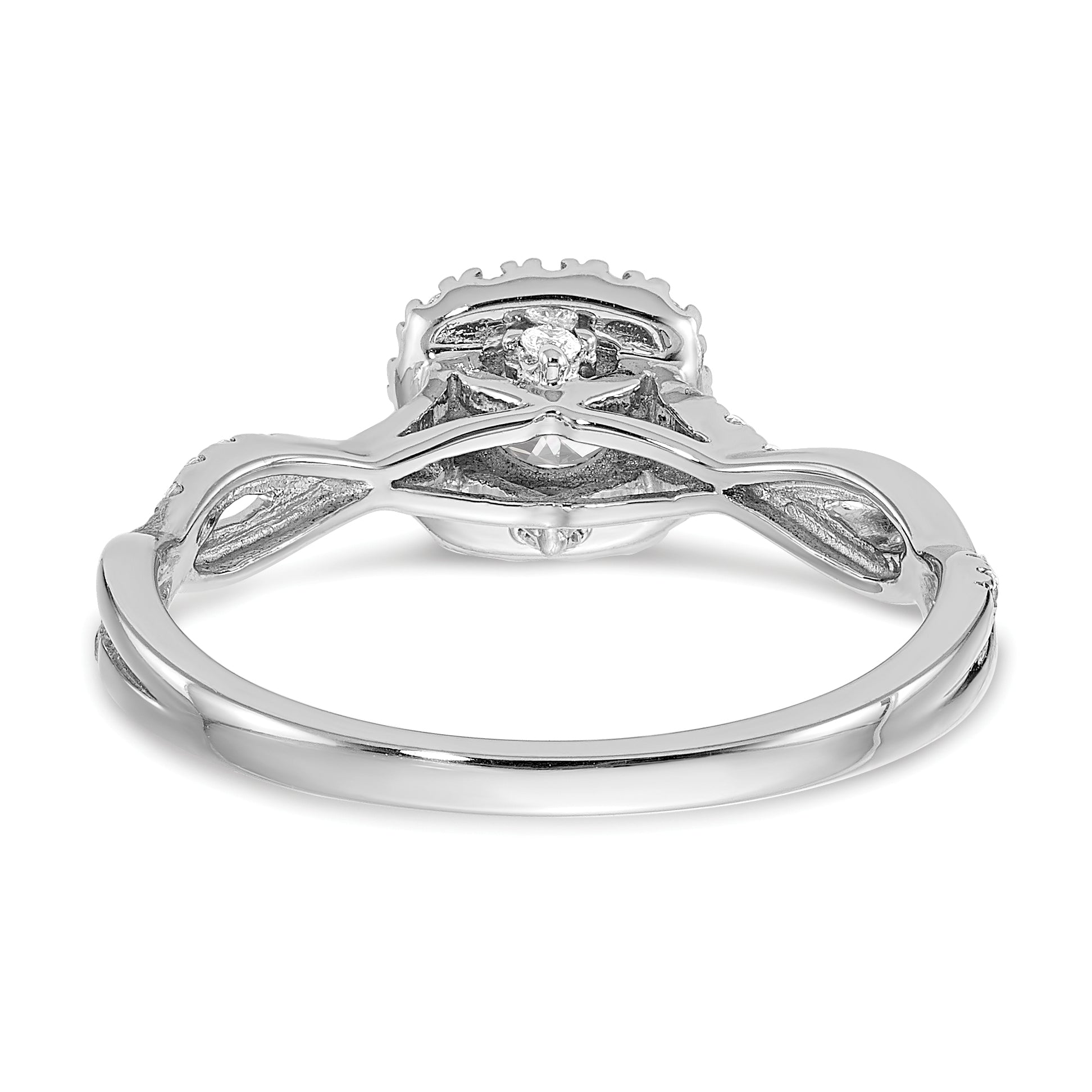 10k White Gold 5/8 carat Lab Grown Diamond VS/SI+ G+ Complete Round Halo Engagement Ring