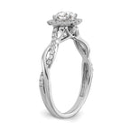10k White Gold 5/8 carat Lab Grown Diamond VS/SI+ G+ Complete Round Halo Engagement Ring