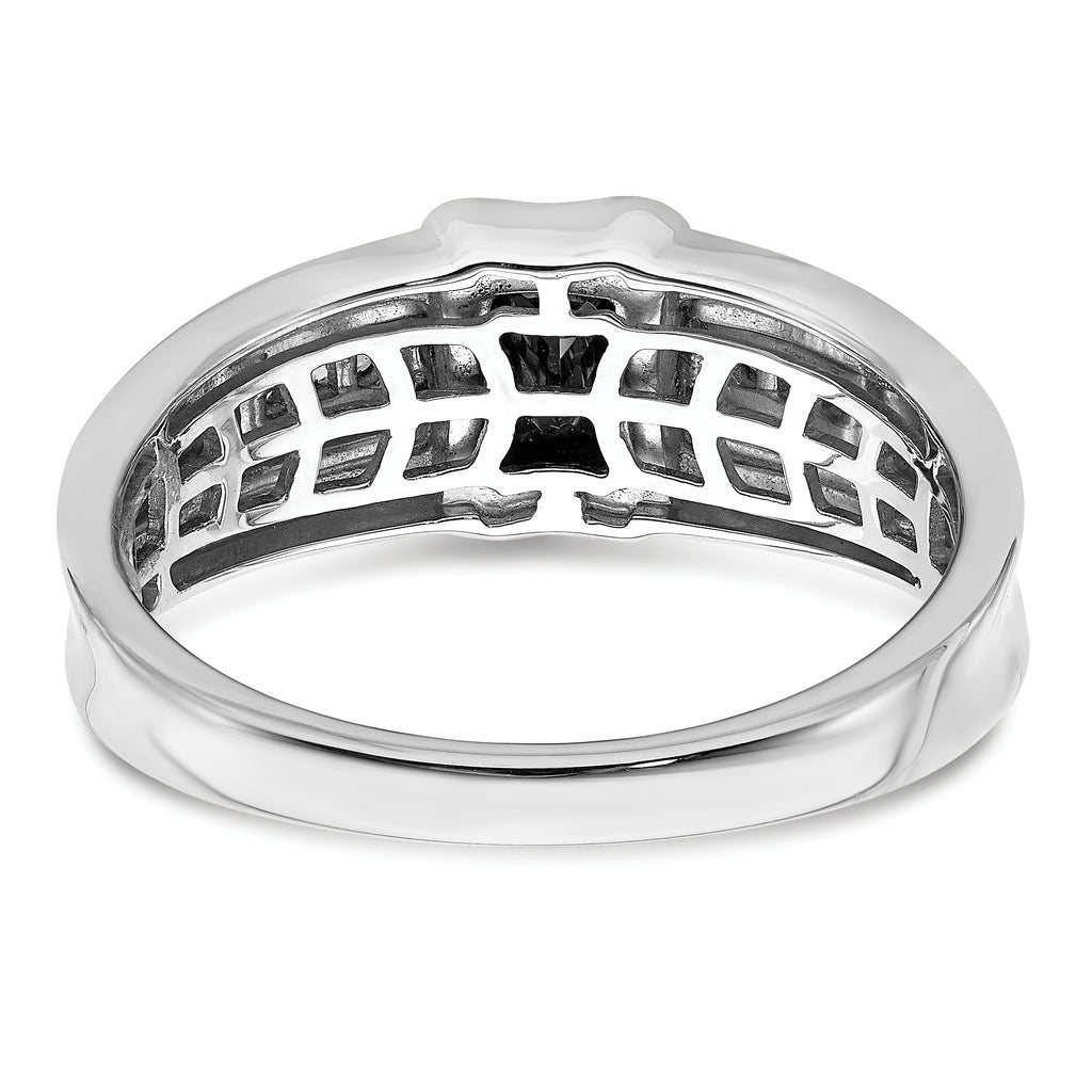 14k Two-tone Onyx and Diamond Mens Ring