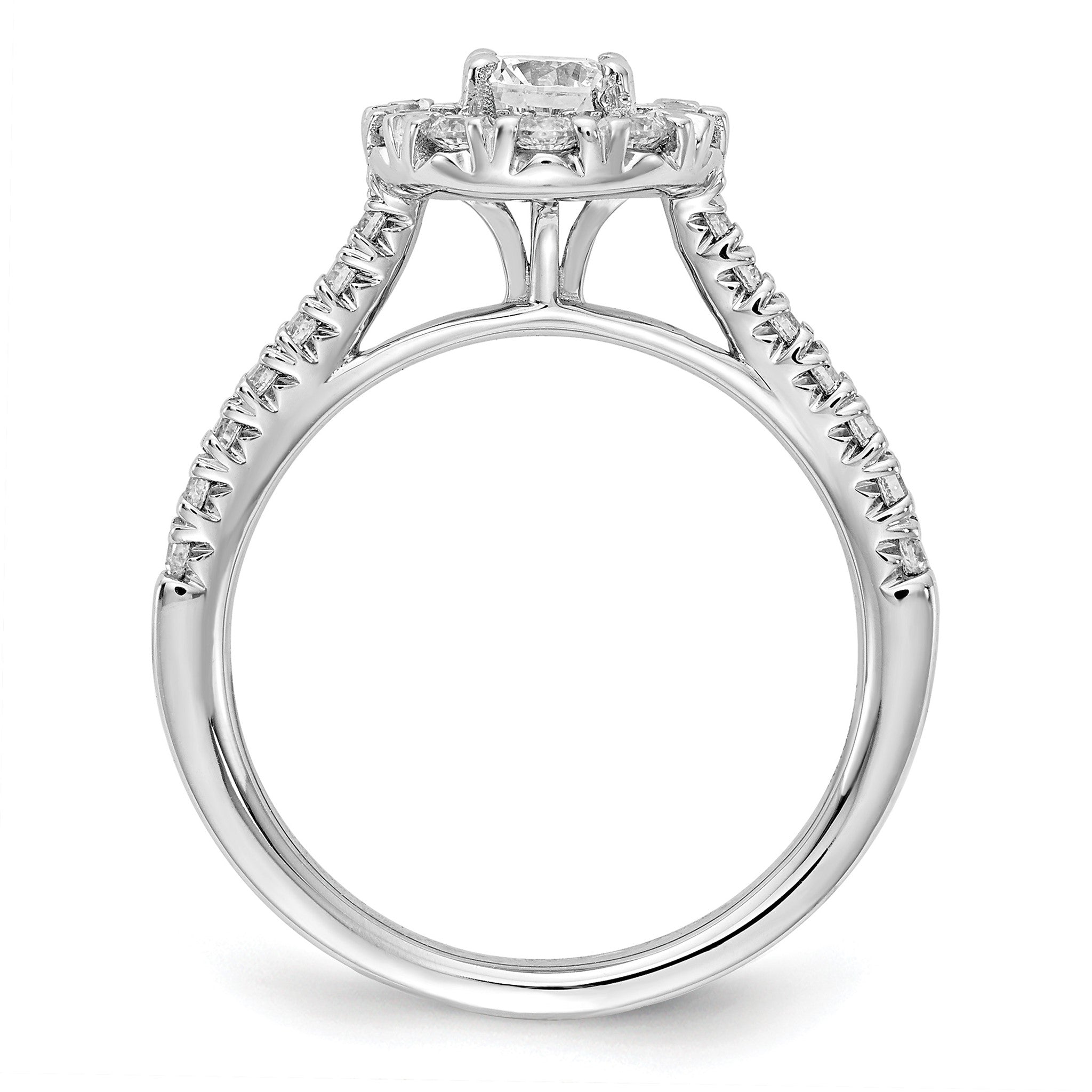 Lab-Grown Diamond Halo Engagement Ring in 14K White Gold, 1.7mm (1 ct. tw.), Size 7 Secondary image