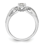 10k White Gold 3/4 carat Lab Grown Diamond VS/SI+ G+ Round Complete Twist Bypass Engagment Ring