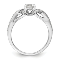 10k White Gold 3/4 carat Lab Grown Diamond VS/SI+ G+ Round Complete Twist Bypass Engagment Ring
