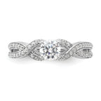 10k White Gold 3/4 carat Lab Grown Diamond VS/SI+ G+ Round Complete Twist Bypass Engagment Ring