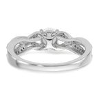 10k White Gold 3/4 carat Lab Grown Diamond VS/SI+ G+ Round Complete Twist Bypass Engagment Ring