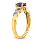 14k Two-tone Amethyst and Diamond Ring