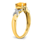 14k Two-tone Citrine and Diamond Ring
