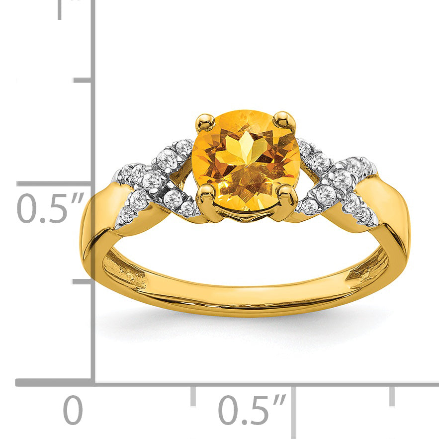 14k Two-tone Citrine and Diamond Ring Secondary image