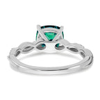 Sterling Silver Rhodium-plated Created Alexandrite and Diamond Ring