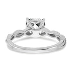 Sterling Silver Rhodium-plated White Topaz and Diamond Ring