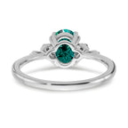 Sterling Silver Rhodium-plated Created Alexandrite and Diamond Ring