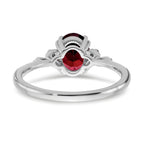 Sterling Silver Rhodium-plated Garnet and Diamond Ring