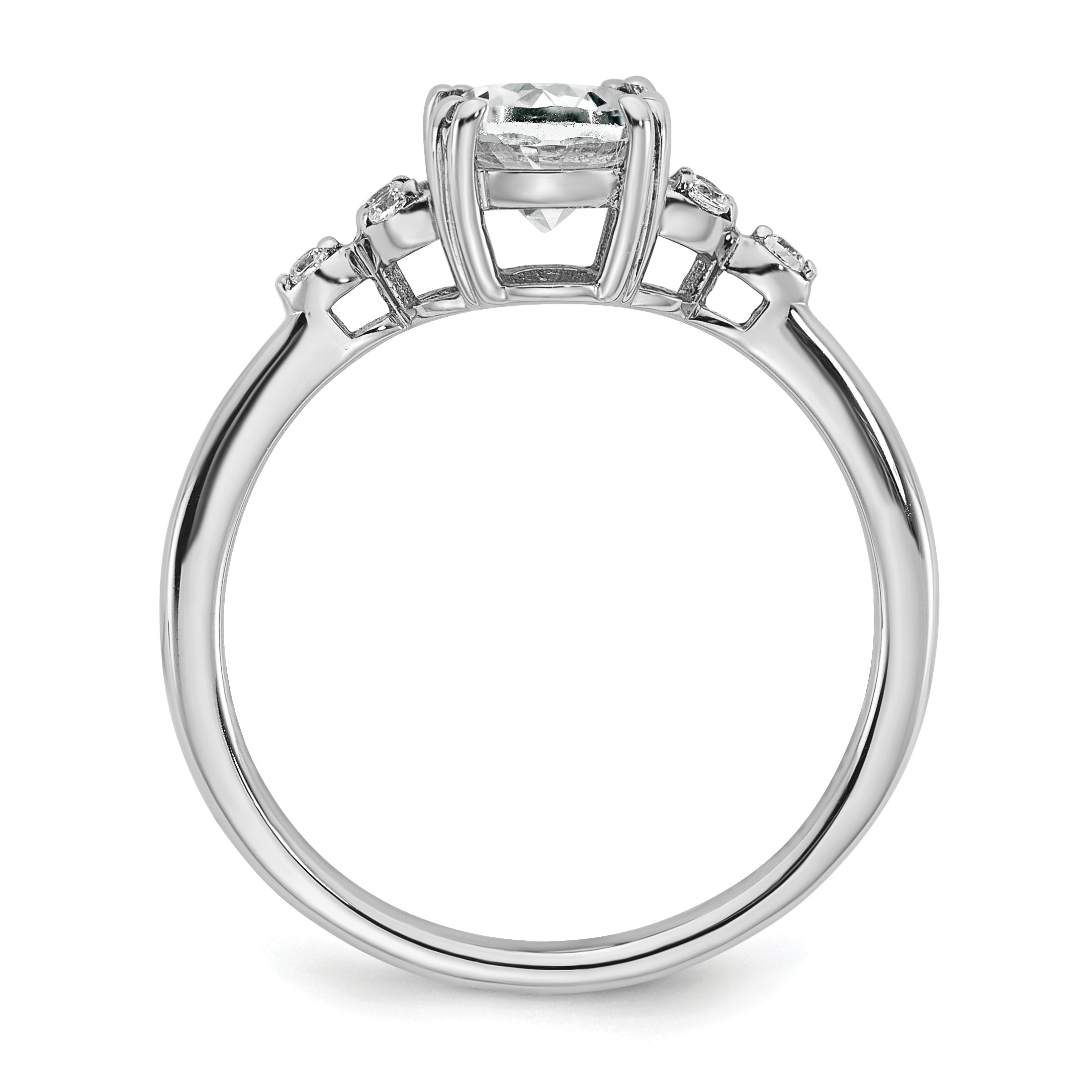 Sterling Silver Rhodium-plated White Topaz and Diamond Ring Secondary image