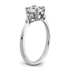 Sterling Silver Rhodium-plated White Topaz and Diamond Ring