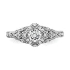 14k White Gold 5/8 carat Lab Grown Diamond VS/SI+ G+ Round Complete Shared Prong Engagement Ring