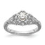 14k White Gold 5/8 carat Lab Grown Diamond VS/SI+ G+ Round Complete Shared Prong Engagement Ring