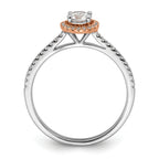 10k Two-Tone Rose and White Gold 1/2 carat Lab Grown Diamond VS/SI+ G+ Round Complete Halo Engagement Ring