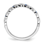 14k White Gold Sapphire and Diamond Twist Band