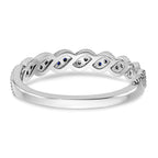 14k White Gold Sapphire and Diamond Twist Band