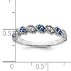 14k White Gold Sapphire and Diamond Twist Band