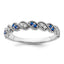 14k White Gold Sapphire and Diamond Twist Band