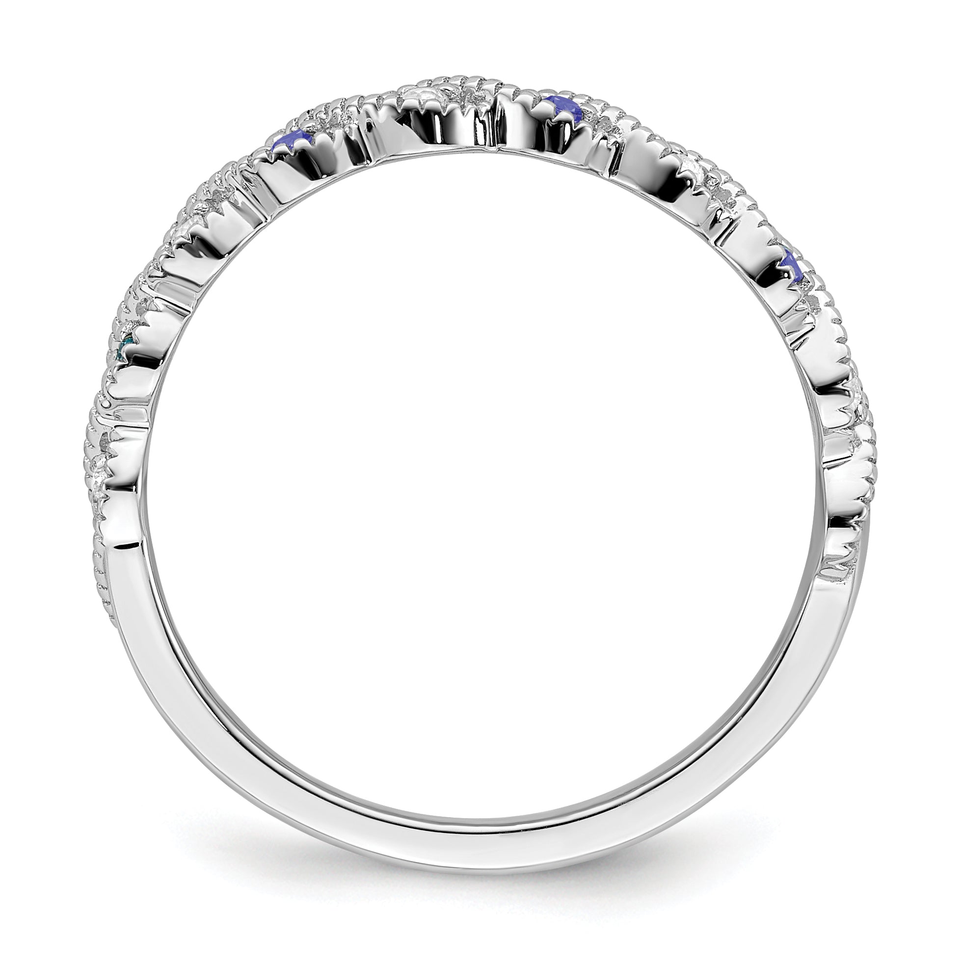 14k White Gold Tanzanite and Diamond Twist Band Secondary image