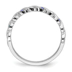 14k White Gold Tanzanite and Diamond Twist Band