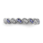 14k White Gold Tanzanite and Diamond Twist Band