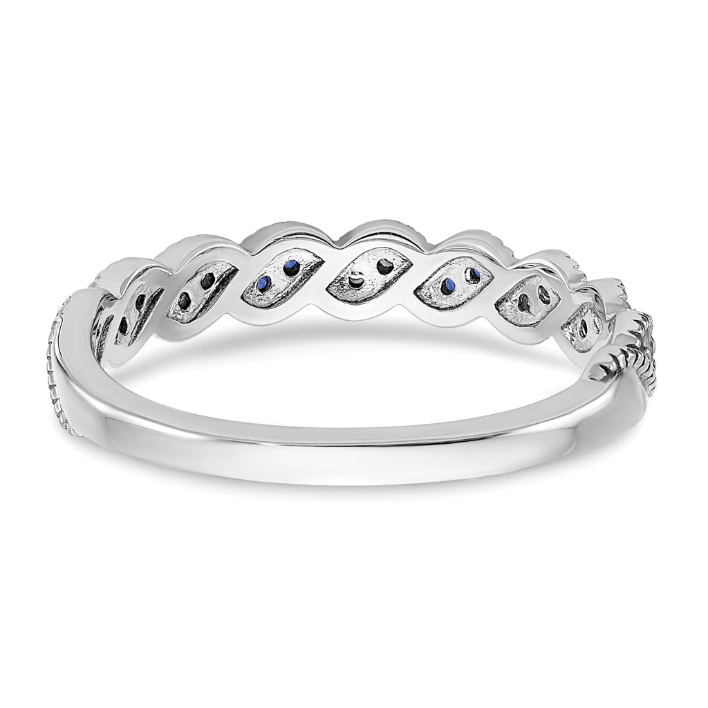 14k White Gold Tanzanite and Diamond Twist Band