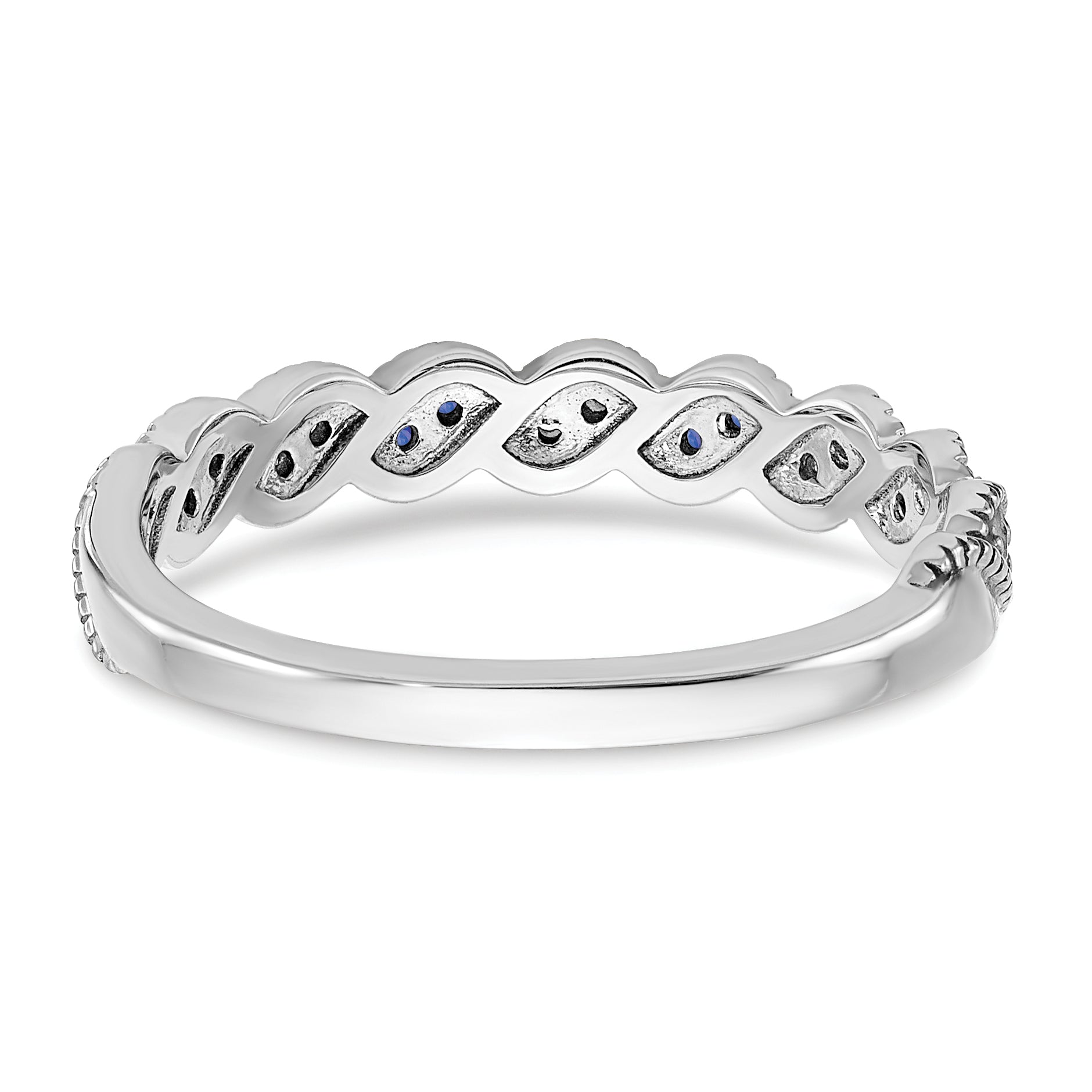 14k White Gold Tanzanite and Diamond Twist Band