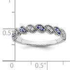 14k White Gold Tanzanite and Diamond Twist Band