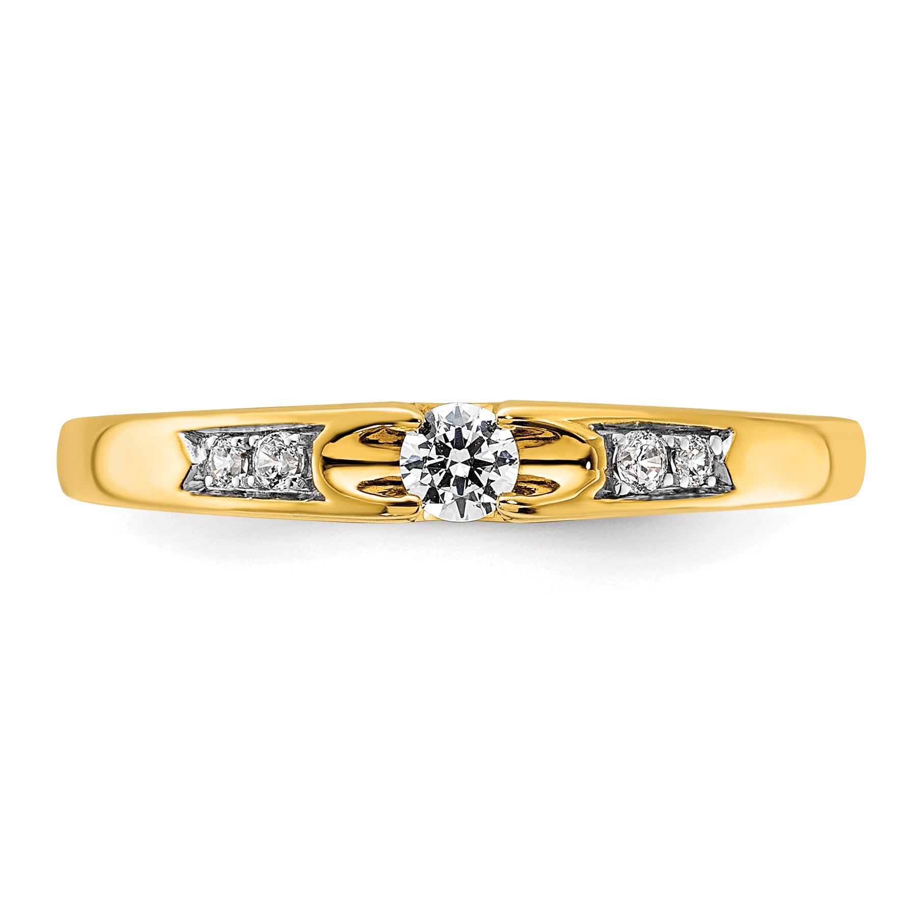 14K Lab Grown Diamond VS/SI+ G+ Petite Engagement Ring